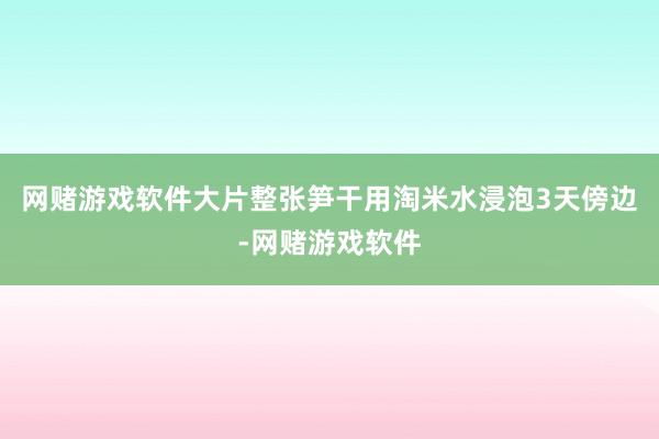 网赌游戏软件大片整张笋干用淘米水浸泡3天傍边-网赌游戏软件