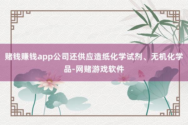 赌钱赚钱app公司还供应造纸化学试剂、无机化学品-网赌游戏软件